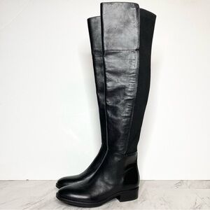 New! Sam Edelman Pam Over the Knee Black Leather Boot 5.5